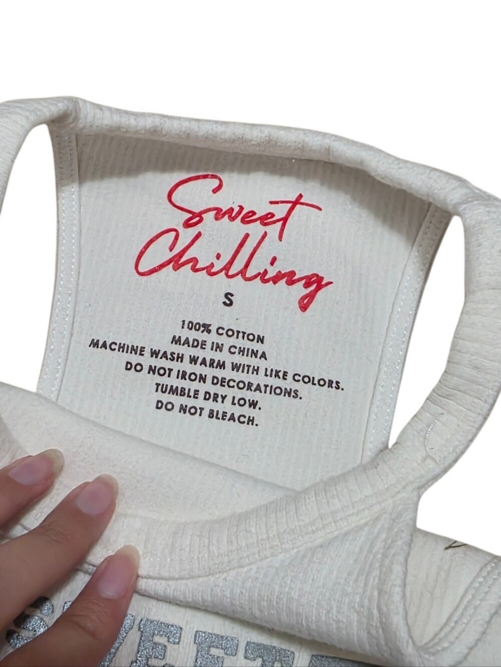 Sweet Chilling White Ribbed Cropped Top — image 2 of 3